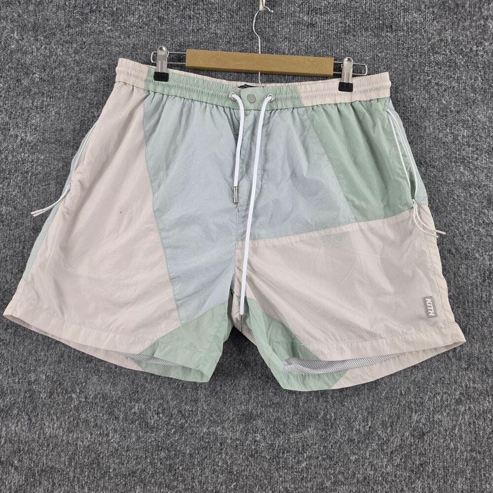 Kith Swim Shorts Men XL Madison Colorblock Pastel Lined Beach Pool Streetwear